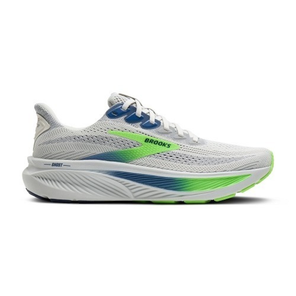 【BROOKS】Ghost 17 男 慢跑鞋 跑鞋 路跑 避震緩衝象限 灰 綠(1104421D454)