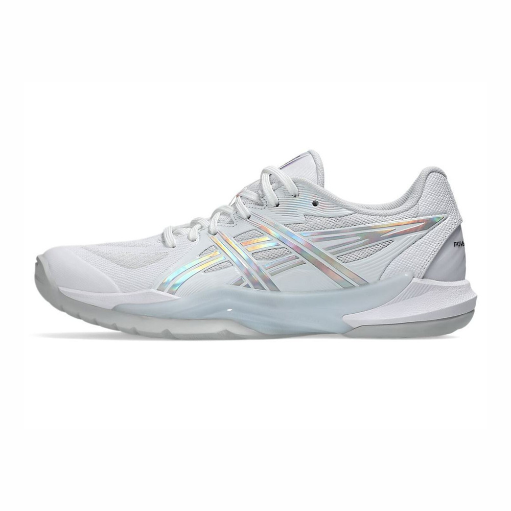 【ASICS】Powerbreak FF 男女 羽球鞋 抗扭 瞬移 白 銀(1073A090-100)