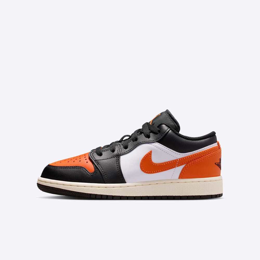 【NIKE】Air Jordan 1 Low GS 大童 運動休閒鞋 喬丹 AJ1 低筒 黑橘(553560-081)