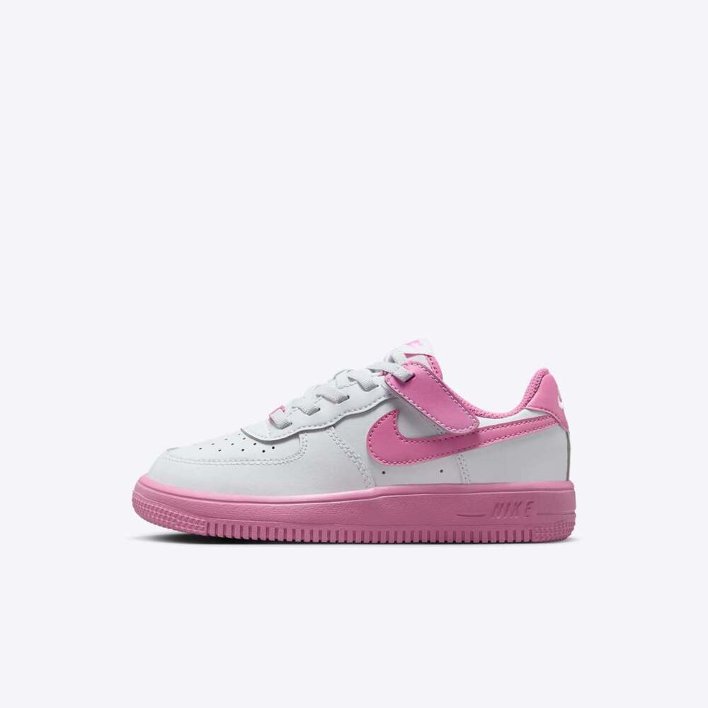【NIKE】Force 1 Low Easyon BP 中童 運動休閒鞋 魔鬼氈 白 粉紅(IB4412-100)