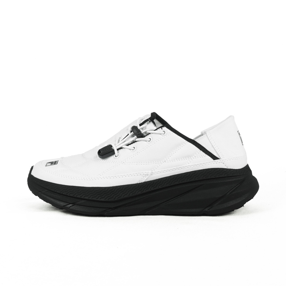 【FILA】Quilted 男 休閒鞋 懶人鞋 麵包鞋 套入式 無鞋帶 白 黑(1-C346A-110)