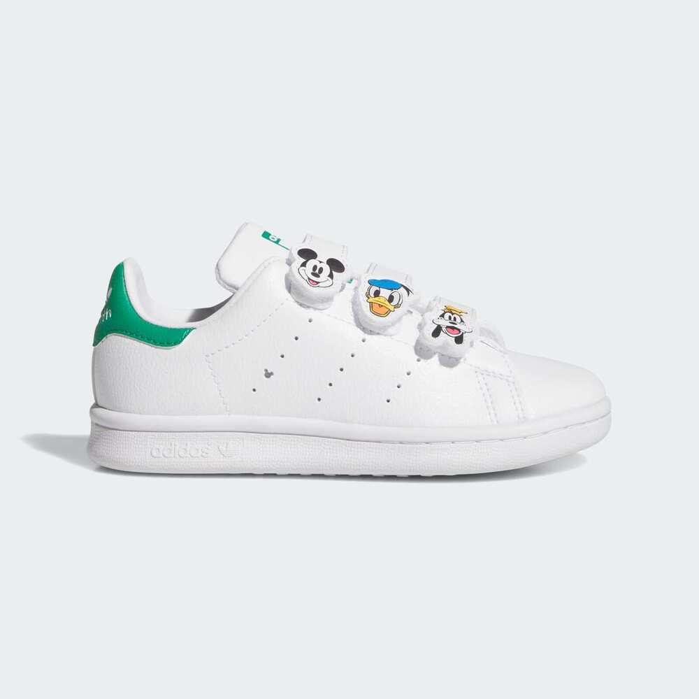 【adidas 愛迪達】Stan Smith CF Disney 中童 運動休閒鞋 舒適 白 布魯托(JH7439)