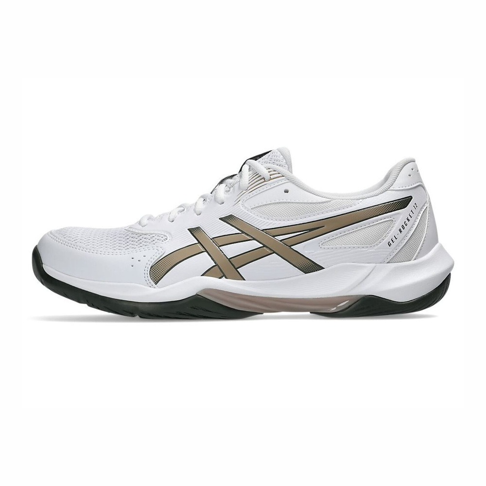【ASICS】GEL-Rocket 12 男女 排球鞋 羽球鞋 包覆 回彈 白 金黑(1071A116-106)