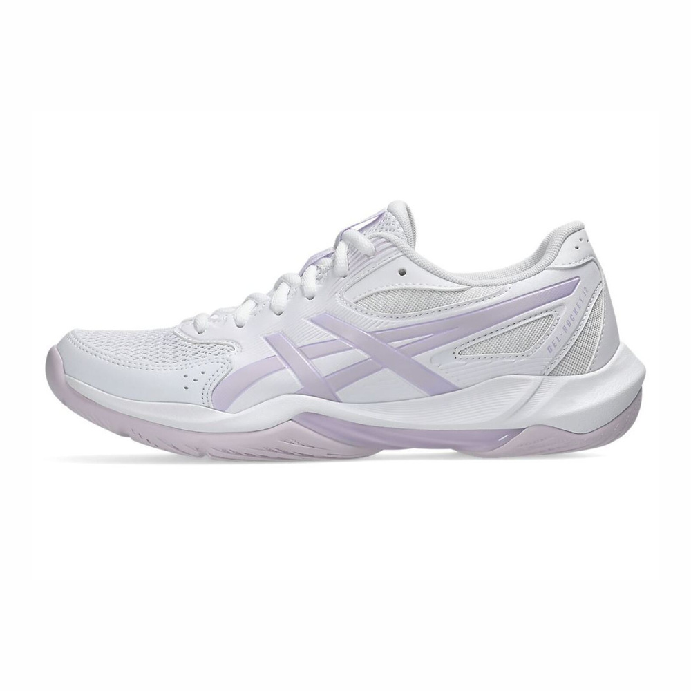 【ASICS】GEL-Rocket 12 女 排球鞋 羽球鞋 包覆 回彈 白 紫(1072A119-106)