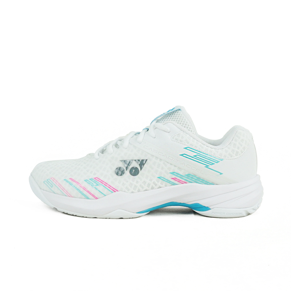 【YONEX】Power Cushion Cascade 男女 羽球鞋 寬楦 白 水藍(SHBCA1WEX175)