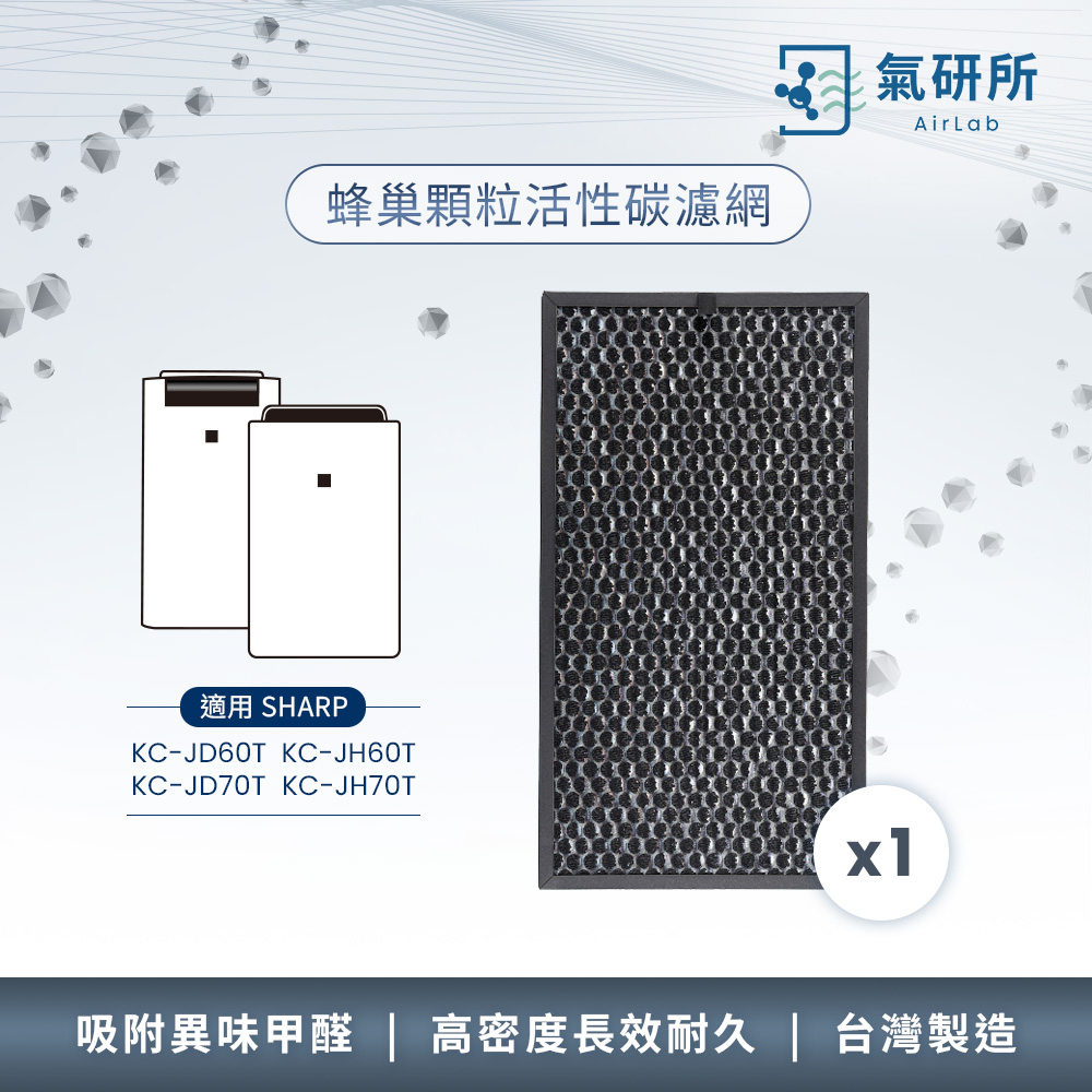 【AirLab 氣研所】蜂巢顆粒活性碳濾網 1片裝(適用sharp JD60/JH60/JD70/JH70)