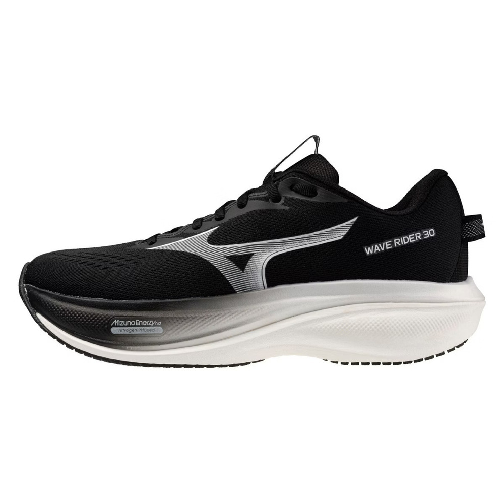 【MIZUNO】Wave Rider 30 男 慢跑鞋 超寬楦 支撐 緩震 黑 白(J1GU262181)