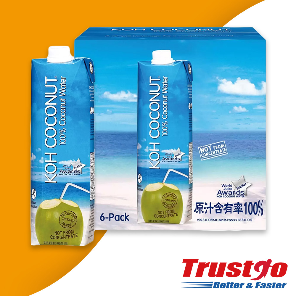 【KohCoconut 酷椰嶼】100%純椰子汁(1000mlx6入)