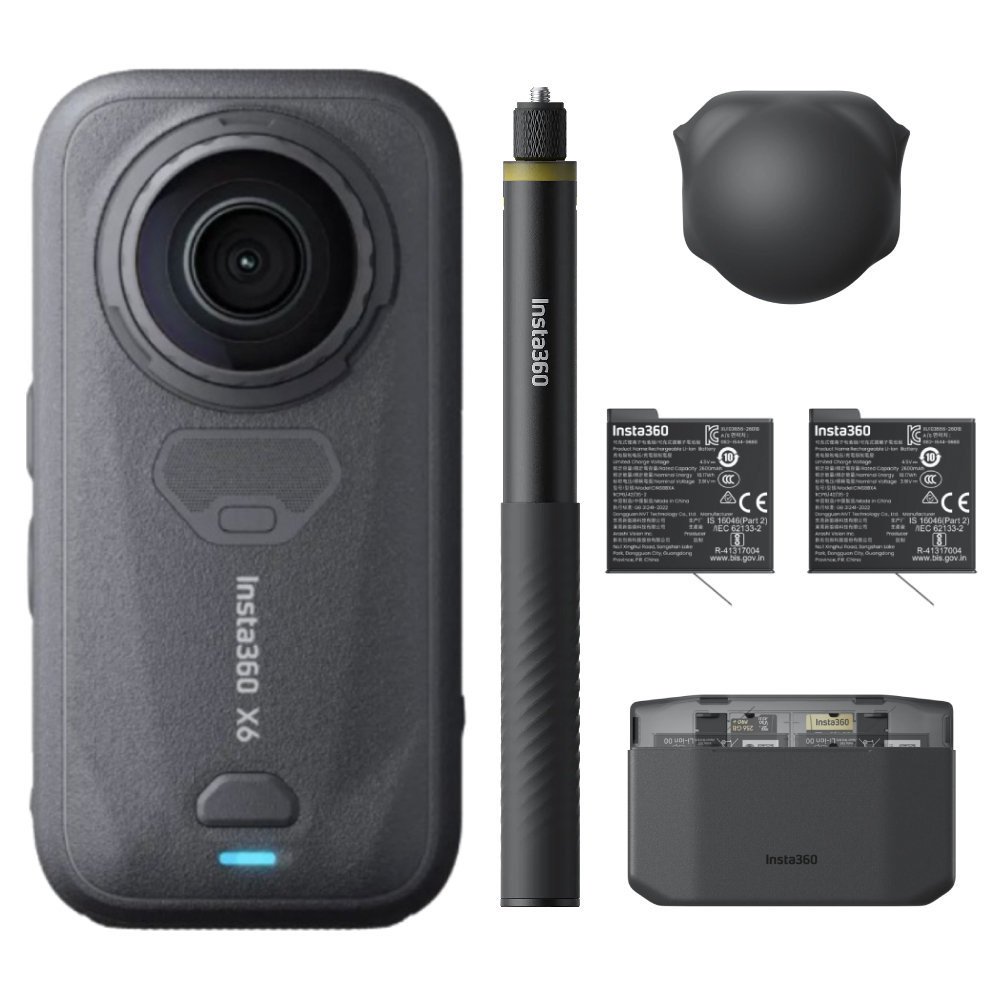 【Insta360】X6 萬能套裝 + 256G U3 記憶卡 全景相機 360° 運動相機(公司貨)