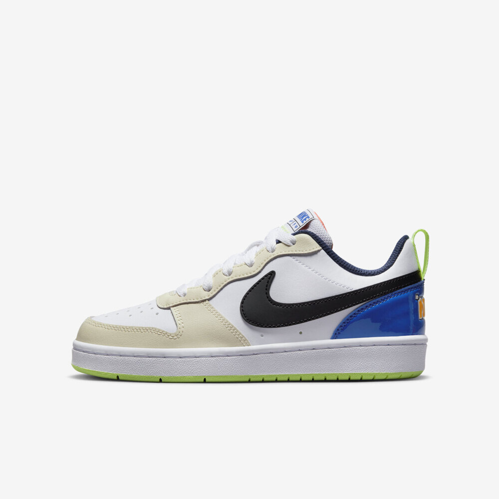 【NIKE】Court Borough Low 2 SE GS 大童 休閒鞋 運動 魔鬼氈 白黑(FB1394-101)