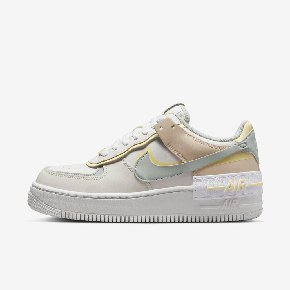 【NIKE】W AF1 Shadow 女 休閒鞋 經典 厚底 雙重LOGO 穿搭 米白 粉藍(DR7883-101)