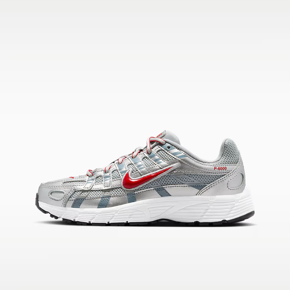 【NIKE】P-6000 GS 大童 運動休閒鞋 復古鞋 舒適 緩震 金屬銀 紅(HV5064-016)