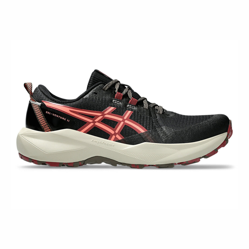 【ASICS】GEL-Venture 11 D 女 越野鞋 寬楦 輕量 野跑 黑 紅(1012B932-004)