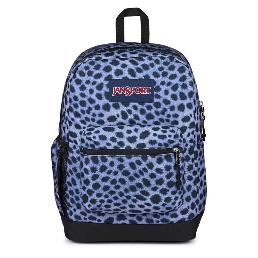 【JANSPORT】Cross Town Plus 後背包 運動包 雙肩背包 豹紋藍(JS0A7ZNZLL5)