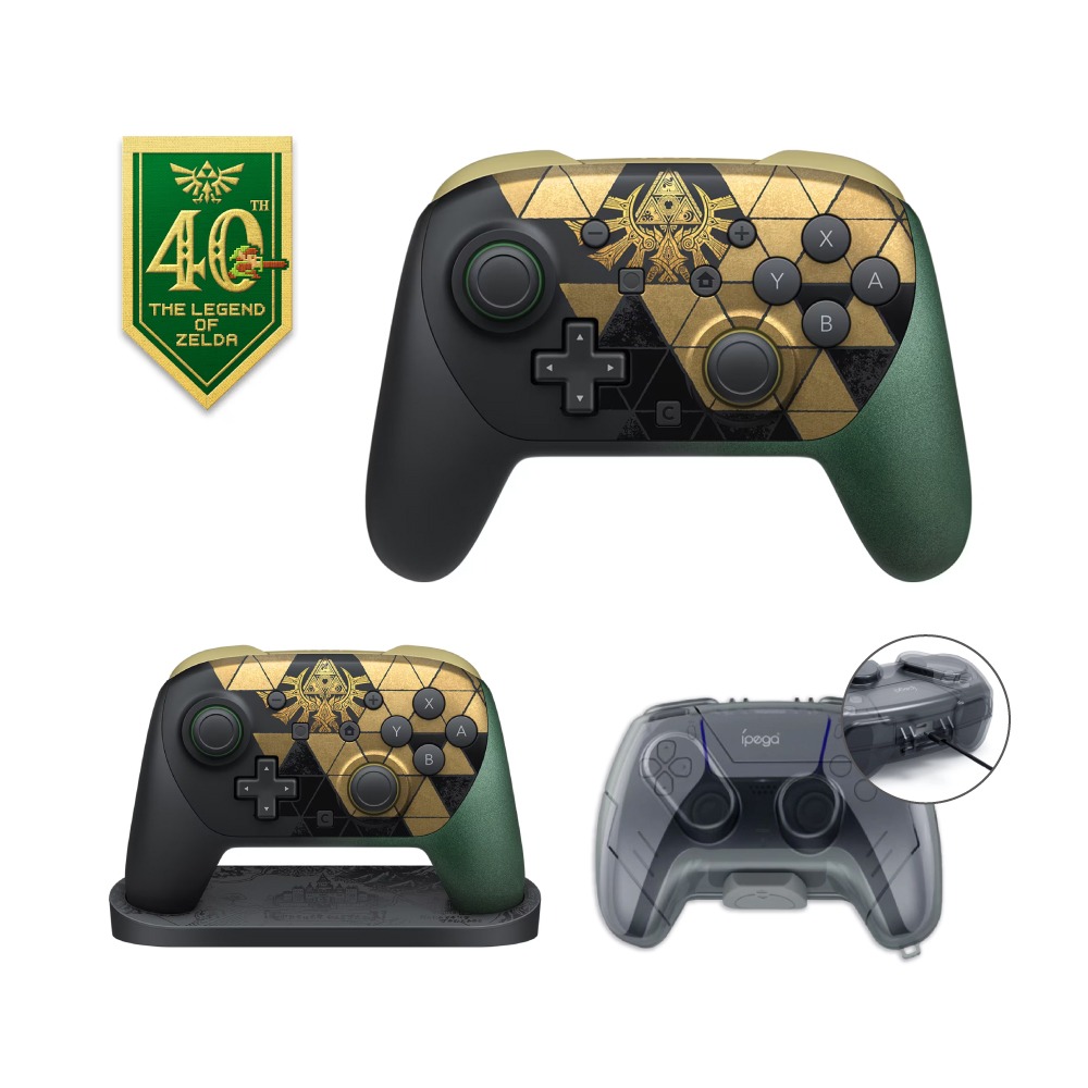 【Nintendo 任天堂】<10/29發售> Nintendo Switch 2 Pro 控制器 (薩爾達傳說 40 週年紀念+PS5 PEGA控制器保護盒)