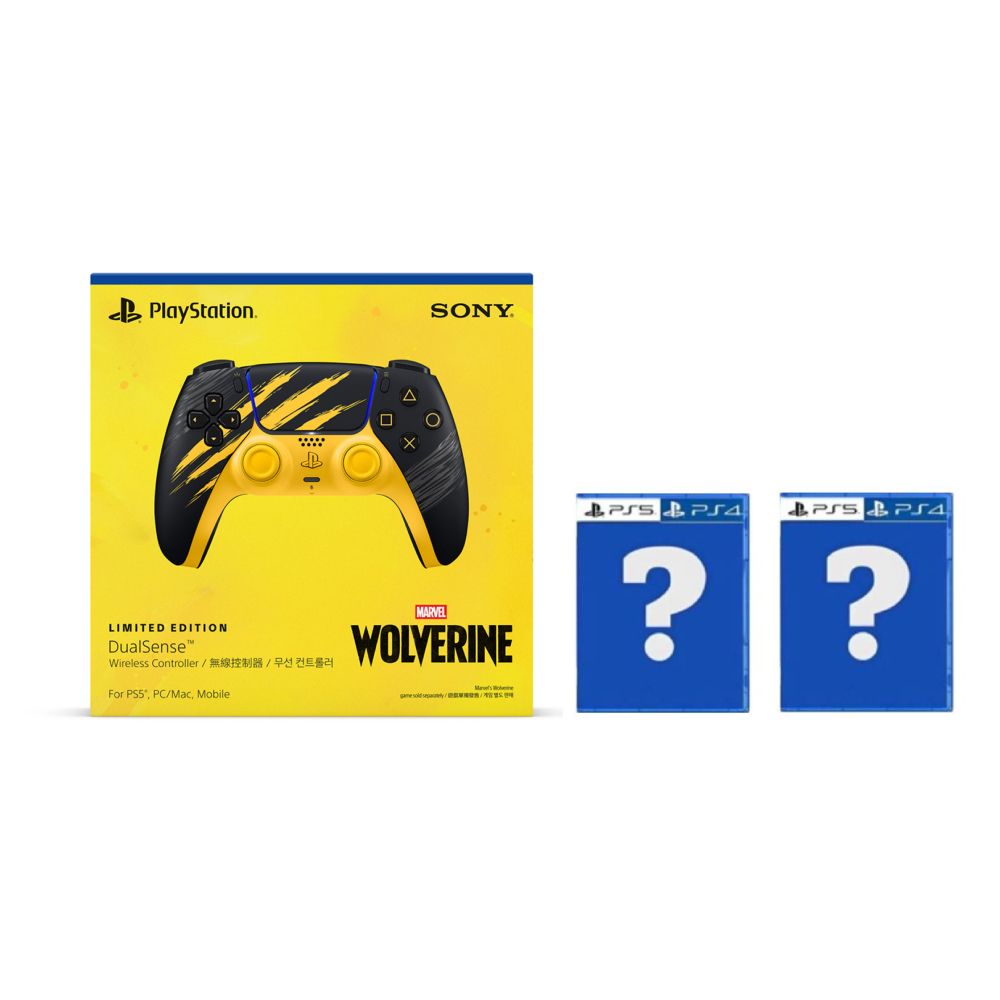 【PlayStation】PS5 DualSense《漫威金鋼狼》戰鬥黃限量版+PS 隨機遊戲*2(中文版 台灣公司貨)