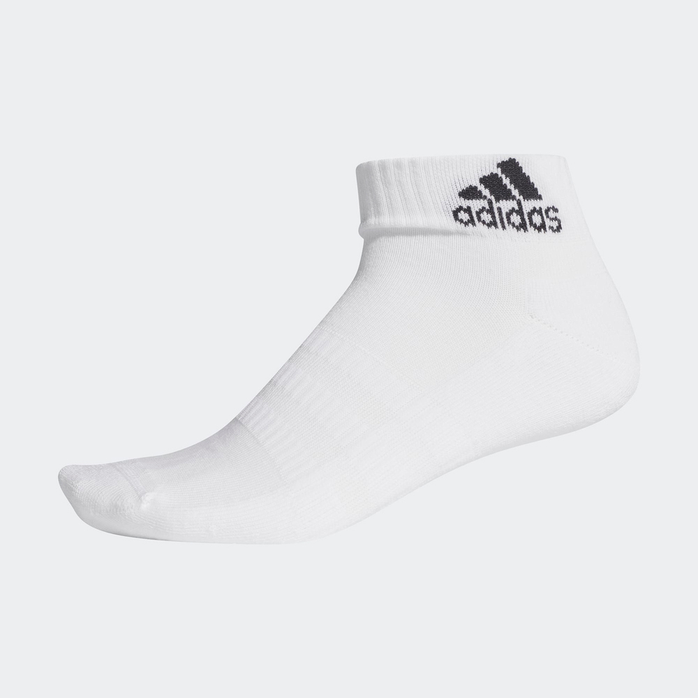 【adidas 愛迪達】Cush Ank 1pp 腳踝襪 足弓支撐 加厚 運動 休閒 訓練 舒適 白(DZ9367)