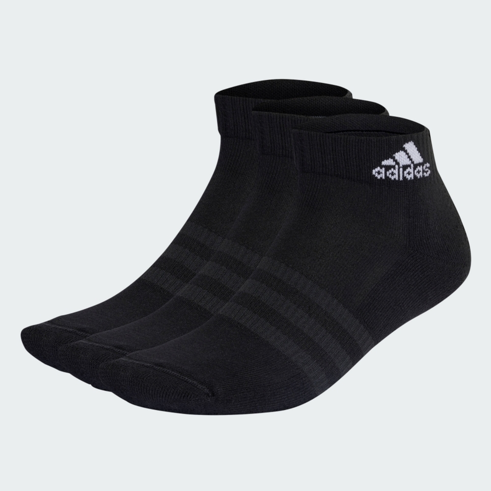 【adidas 愛迪達】C Spw Ank 3p 踝襪 運動 休閒 緩衝 足弓支撐 3雙入 黑 白(IC1277)