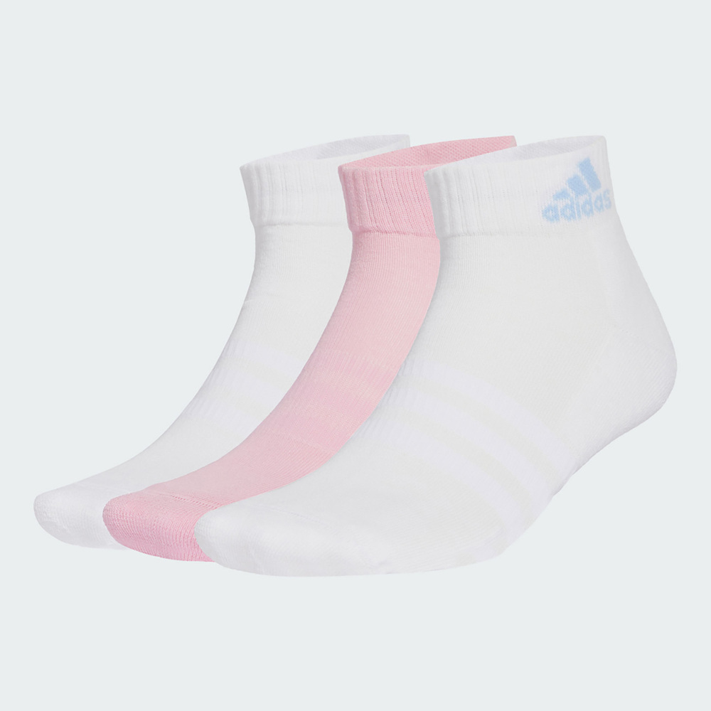 【adidas 愛迪達】C Spw Ank 3p 腳踝襪 3雙入 粉白(JD3773)