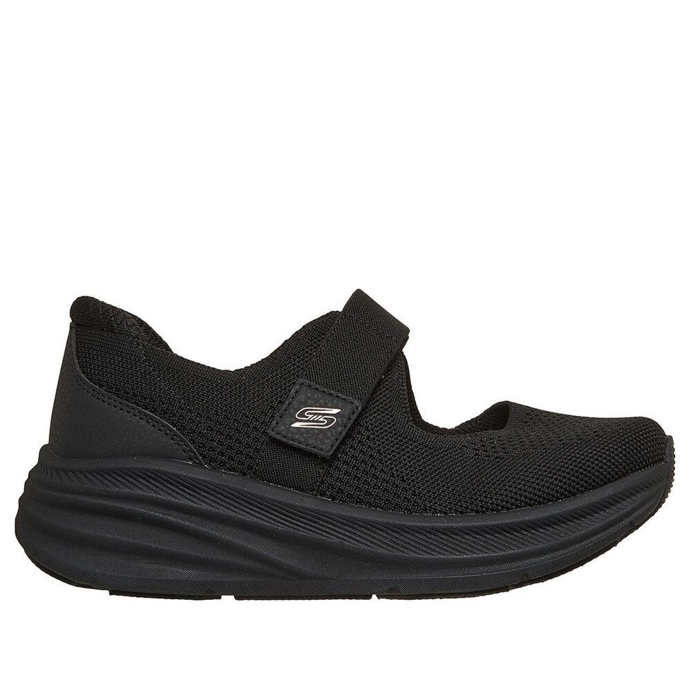 【SKECHERS】Bobs Skillz 女 休閒鞋 復古 瑪莉珍 輕量厚底 流行 黑(117758BBK)