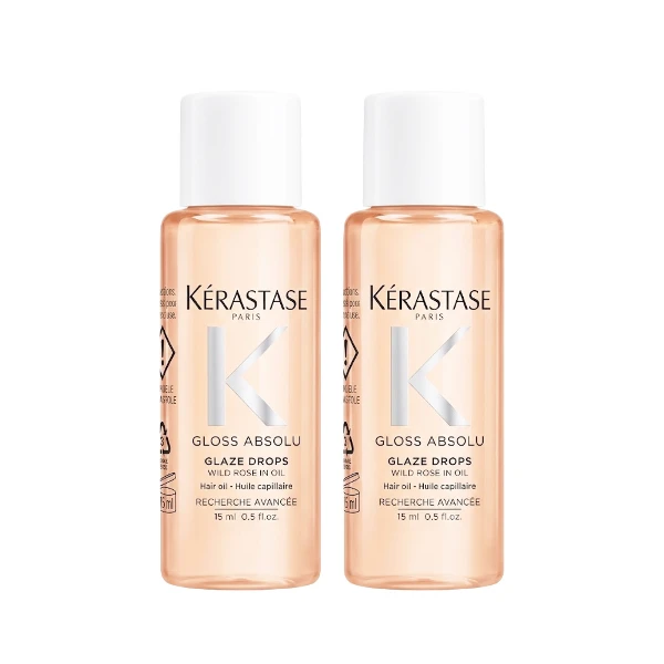 【KERASTASE 巴黎卡詩】釉光香頌玫瑰護髮油 15ml 2入組(航空版)