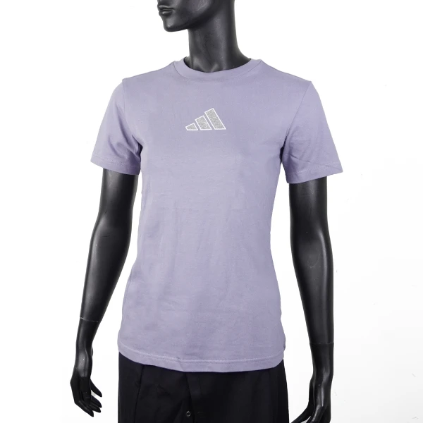 【adidas 愛迪達】W Holiday T 女 T恤 運動上衣 休閒短袖 純棉 紫(KT0157)