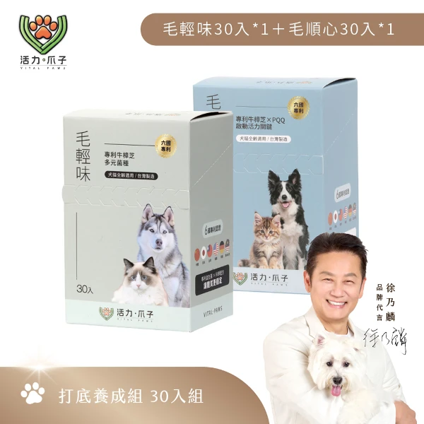 【活力爪子】打底養成組／毛輕味30入＋毛順心30入(30入*2盒)