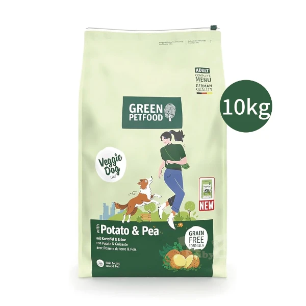 【Green Petfood 德國綠自然】即期良品 機能素食 馬鈴薯+豌豆 無穀低敏成犬飼料 10KG 效期20270226(狗飼料 乾糧 綠色食品 )