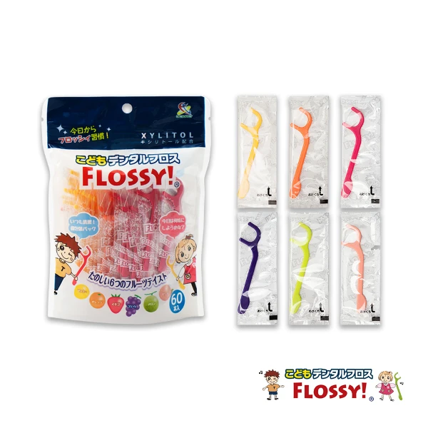 【UFC】Flossy兒童牙線棒-水果風味(60入/袋裝x3)