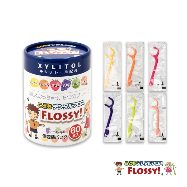 【UFC】Flossy兒童牙線棒-水果風味(60入/桶裝)