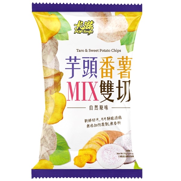 【KAZI卡滋】雙色芋頭番薯脆片-自然原味(75g)