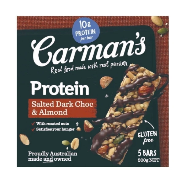 <618必搶>【Carman's】焦鹽黑可可大豆蛋白棒(200g (40g/條  5條/盒))