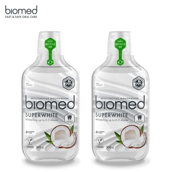 【BIOMED 蓓齒美】椰油果酵亮白漱口水2入組(500ml x2)