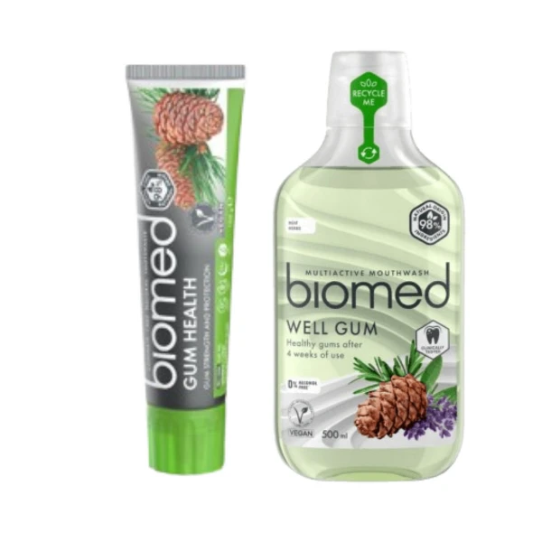 【BIOMED 蓓齒美】北國草本護齦牙膏+漱口水組(500mlx1+100g x1)
