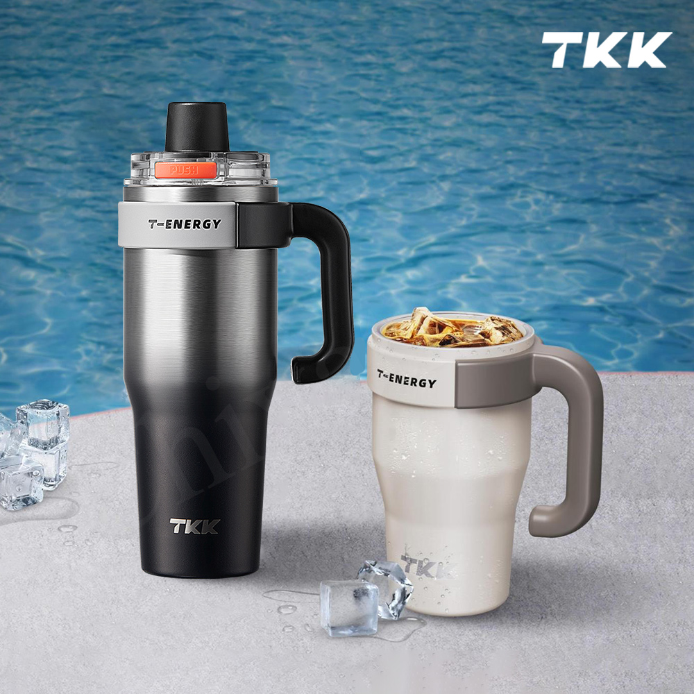 TKK】T-One 彈蓋冰壩杯316不鏽鋼x陶瓷噴塗直飲+吸管保冰保溫運動隨身杯