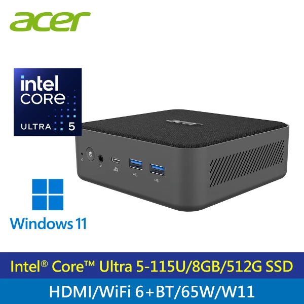 【Acer 宏碁】RB102 U5-115U/8G/512G/W11 迷你電腦(U51158G512GW11)