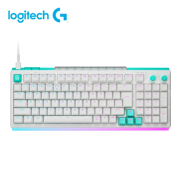 【Logitech 羅技】G512 X 98 類比機械有線電競鍵盤 觸感軸｜白色(LIGHTSYNC RGB 燈條設計)