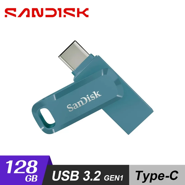 【SanDisk】Ultra Go Type-C 128GB 雙用隨身碟 海灣藍(速度可達 400MBs)