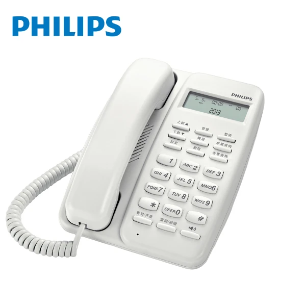 【PHILIPS 飛利浦】來電顯示有線電話 M10 白色(易讀LCD顯示 儲存60組通話紀錄)