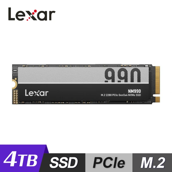 【Lexar】NM990 M.2 2280 PCIe Gen5x4 4TB SSD 固態硬碟(支援Intel和AMD最新平台)