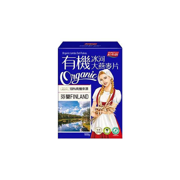 【紅布朗】有機冰河大燕麥片(盒裝 (900g*2袋))
