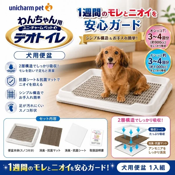 【Unicharm Pet】Pet消臭大師-一週間抗菌除臭犬用便盆 (1UCD10008)(*1入)