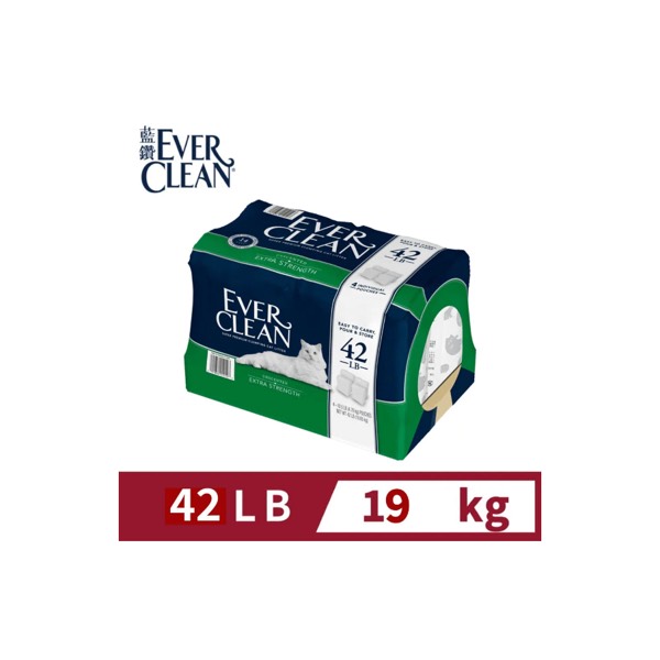 【EVER CLEAN 藍鑽】42LB(19kg) 超凝結貓砂-強效低敏結塊-綠標 (1EC32-010123)(購買二件贈送泰國寵物喝水神仙磚)