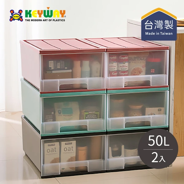 【KEYWAY 聯府】K099 單層抽屜整理箱-2入(多色可選)