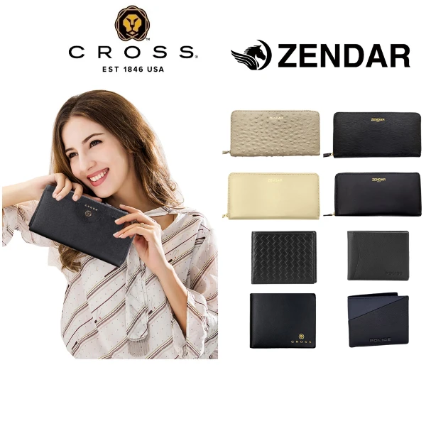 【CROSS X ZENDAR】限量2折 頂級小牛皮短夾長夾皮夾 全新專櫃展示品(送禮盒提袋)