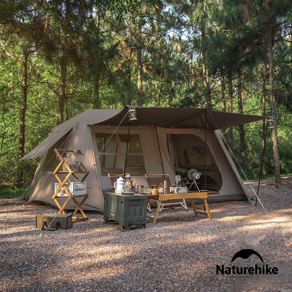 Naturehike】Village13 兩室一廳屋脊鈦黑膠自動帳篷3-4人ZP004(台灣總