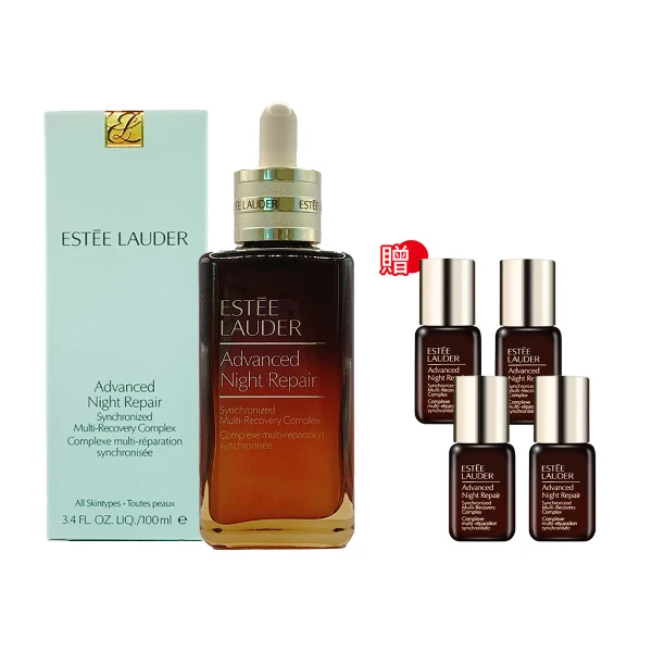 【ESTEE LAUDER 雅詩蘭黛】特潤超導全方位修護露 100ml 加贈7ml*4入 小棕瓶特惠組(航空版)