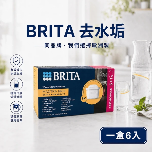 【BRITA】德國製 MAXTRA Pro Limescale Expert 去水垢濾芯 6入 濾水壺適用(歐規平輸/增強去水垢50％)