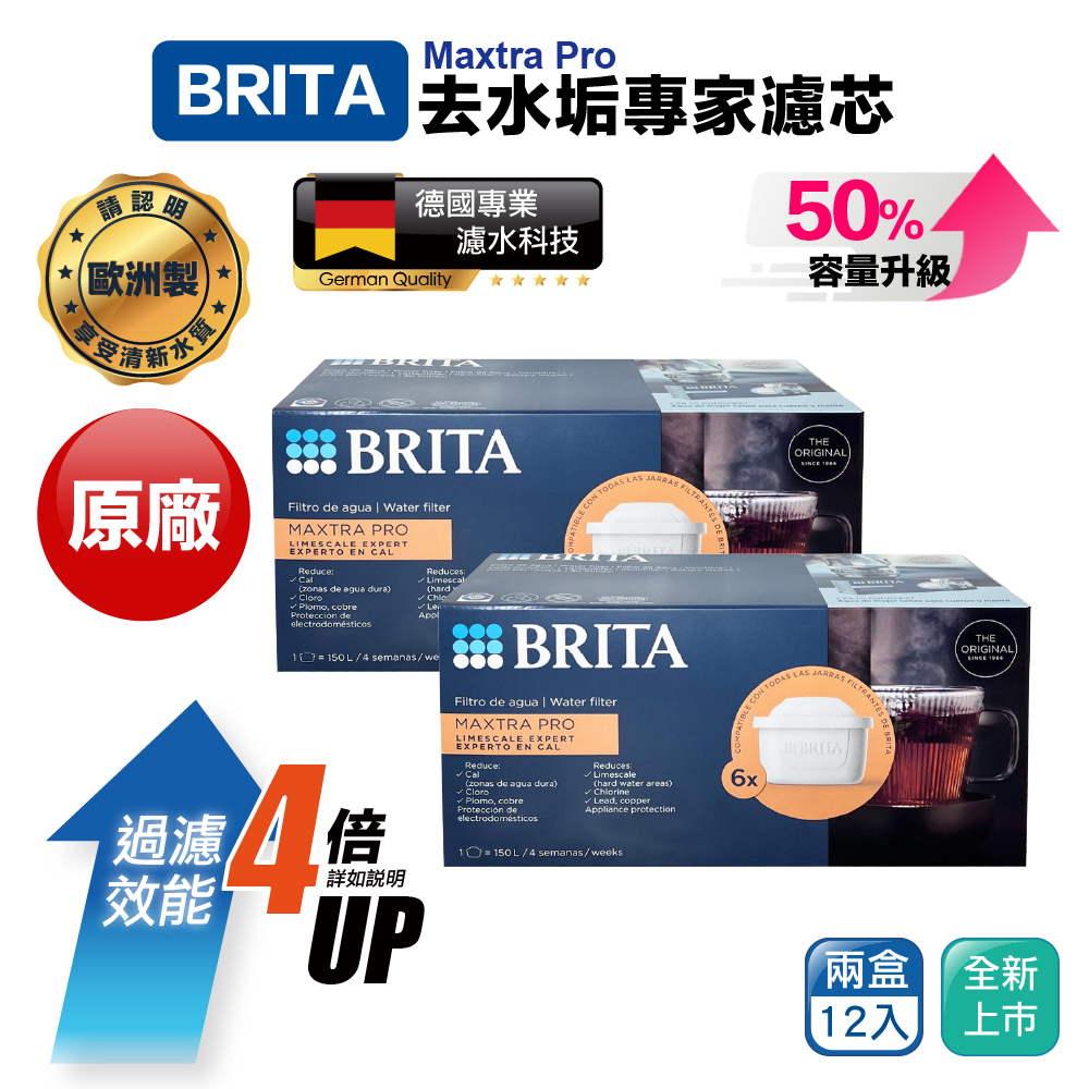 【BRITA】德國製 MAXTRA Pro Limescale Expert 去水垢濾芯 12入 濾水壺適用((歐規平輸/增強去水垢50％))