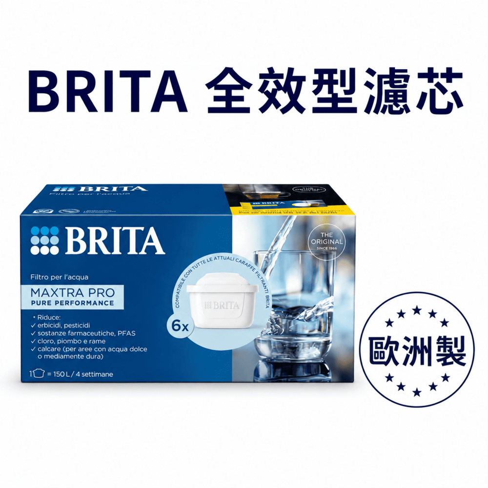 【BRITA】英國製 MAXTRA Pro All-in-1 純淨全效型濾芯 6入 BRITA 濾水壺適用(原裝平輸)
